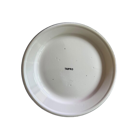 Vintage Taipro "Blue Picnic Table" Enamel Plate | 10" Mid-Century Camping Dish - Picture 5 of 5